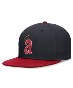 California Angels Rewind Cooperstown Nike True Performance Fitted Hat 7 3/8 - Navy/Red