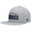 Seattle Kraken Wordmark Logo Fanatics Snapback Hat - Gray