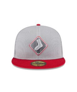 Alternative view of Chicago White Sox Batting Practice New Era 59FIFTY Fitted Hat 7 1/4 - Gray/Red
