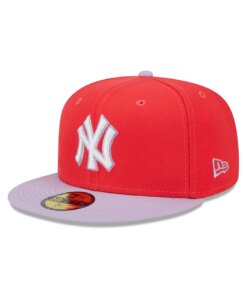 New York Yankees Spring Color Two-Tone New Era 59FIFTY Fitted Hat 7 3/8 - Red/Lavender