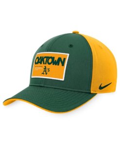 Oakland Athletics Colorblock Nike Classic99 Snapback Hat - Green/Gold