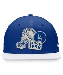 Alternative view of Los Angeles Dodgers Heritage Patch Fanatics Fitted Hat 7. - Royal/White