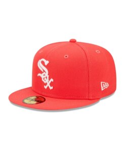 Chicago White Sox Lava Highlighter Logo New Era 59FIFTY Fitted Hat 7 1/2 - Red