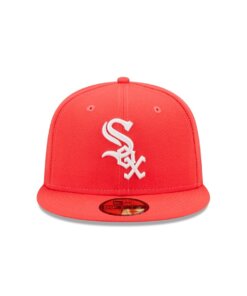 Alternative view of Chicago White Sox Lava Highlighter Logo New Era 59FIFTY Fitted Hat 7 1/2 - Red