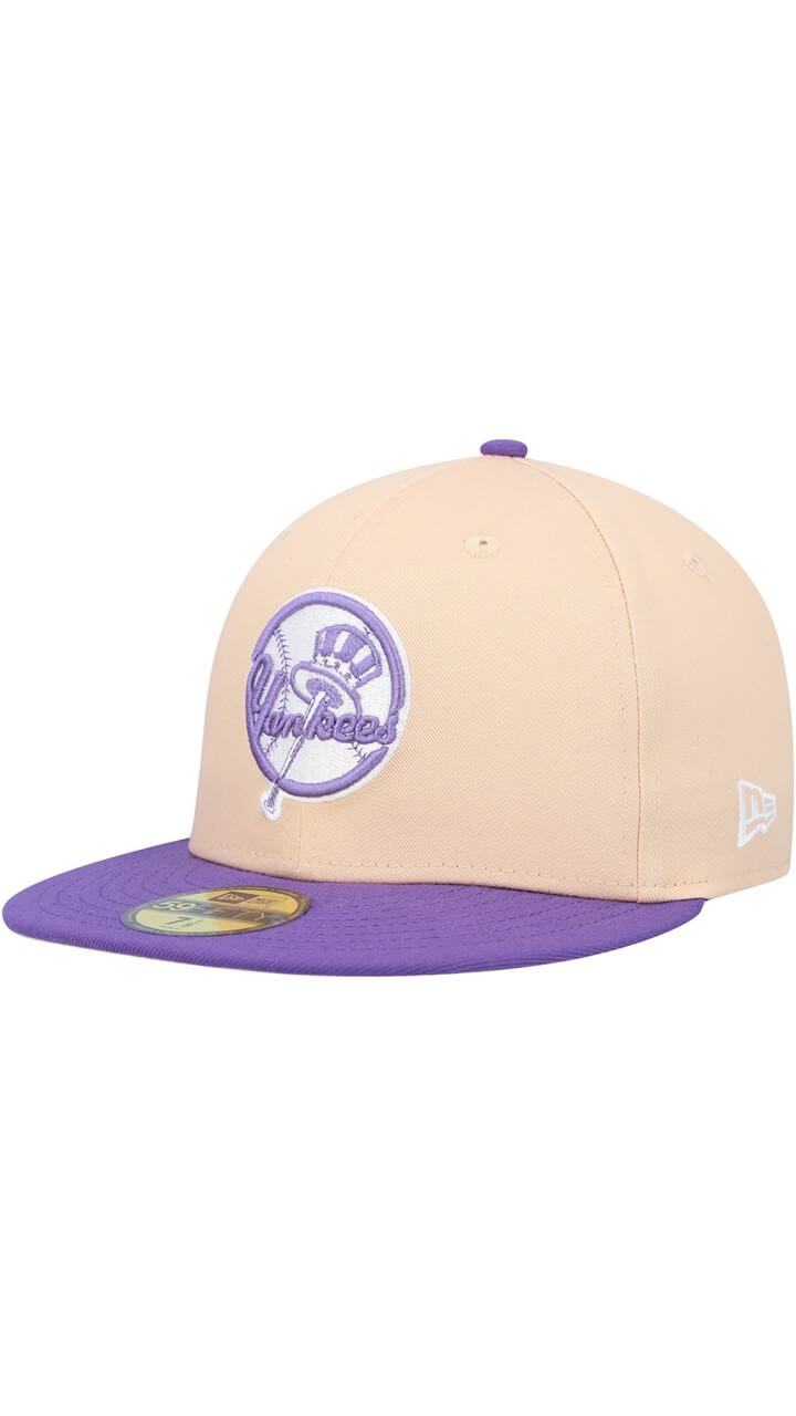 New York Yankees Subway Series New Era 59FIFTY Fitted Hat 7 1/8 - Peach/Purple