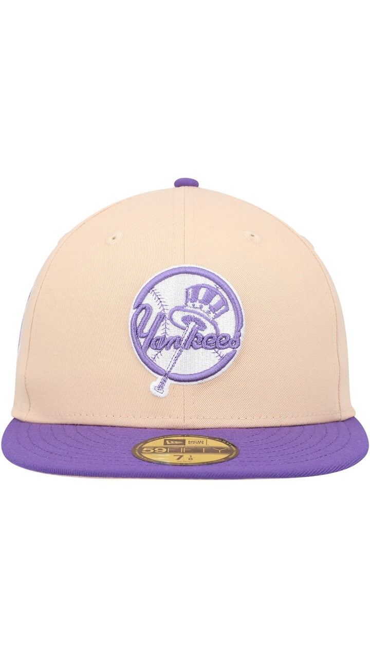 New York Yankees Subway Series New Era 59FIFTY Fitted Hat 7 1/8 - Peach/Purple - Image 2