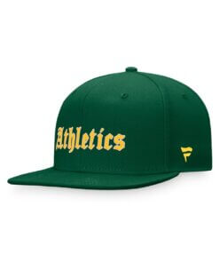 Oakland Athletics Gothic Script Fanatics Fitted Hat 7 1/2- Green