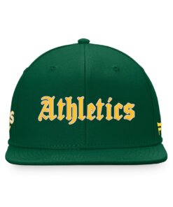 Alternative view of Oakland Athletics Gothic Script Fanatics Fitted Hat 7 1/2- Green