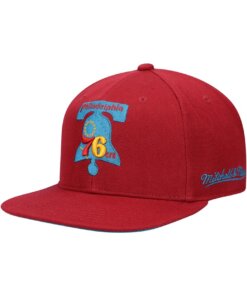 Philadelphia 76ers 1967 World Champions Mitchell & Ness Hardwood Classics Fitted Hat 7 1/8 - Red