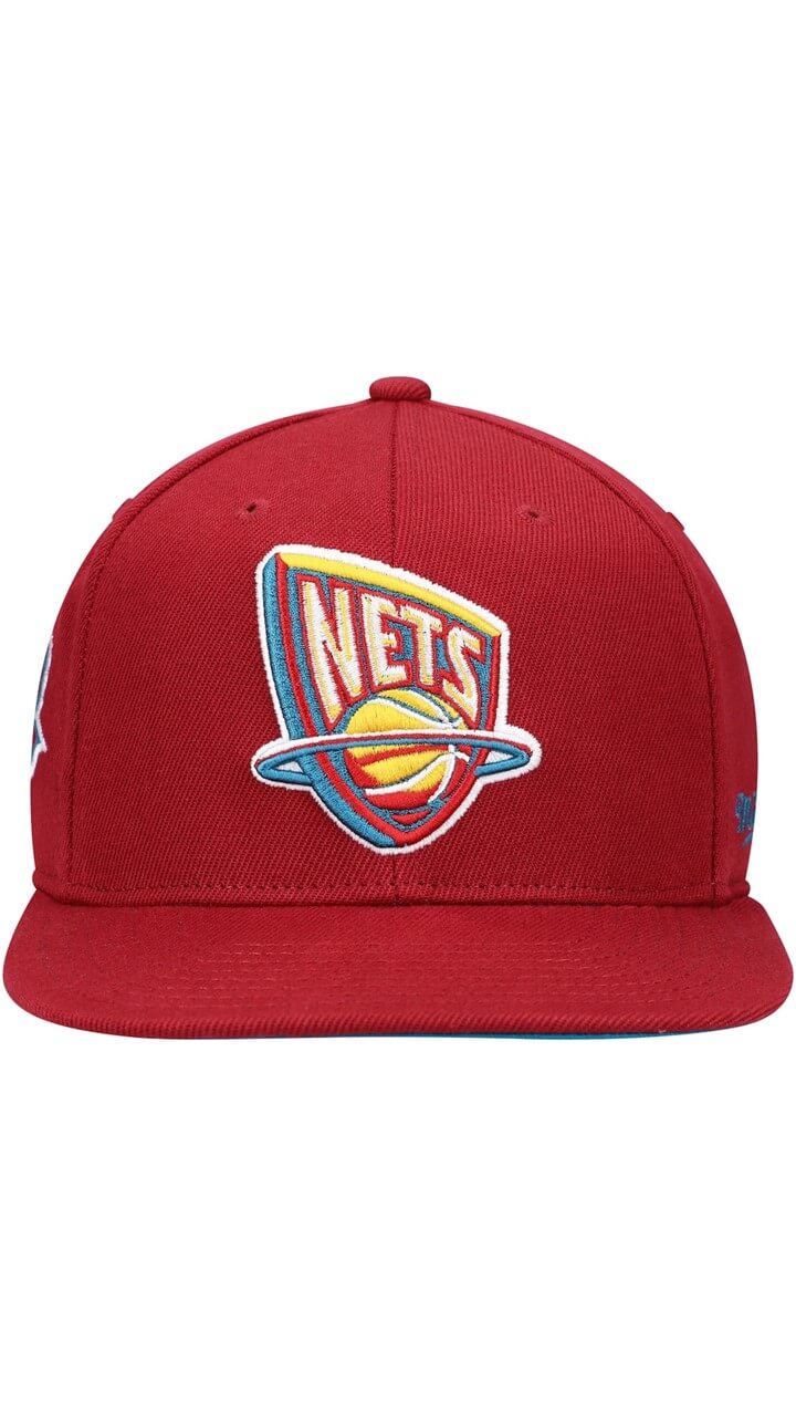 New Jersey Nets Hardwood Classics Mitchell & Ness Fitted Hat 7 1/8 - Red - Image 5